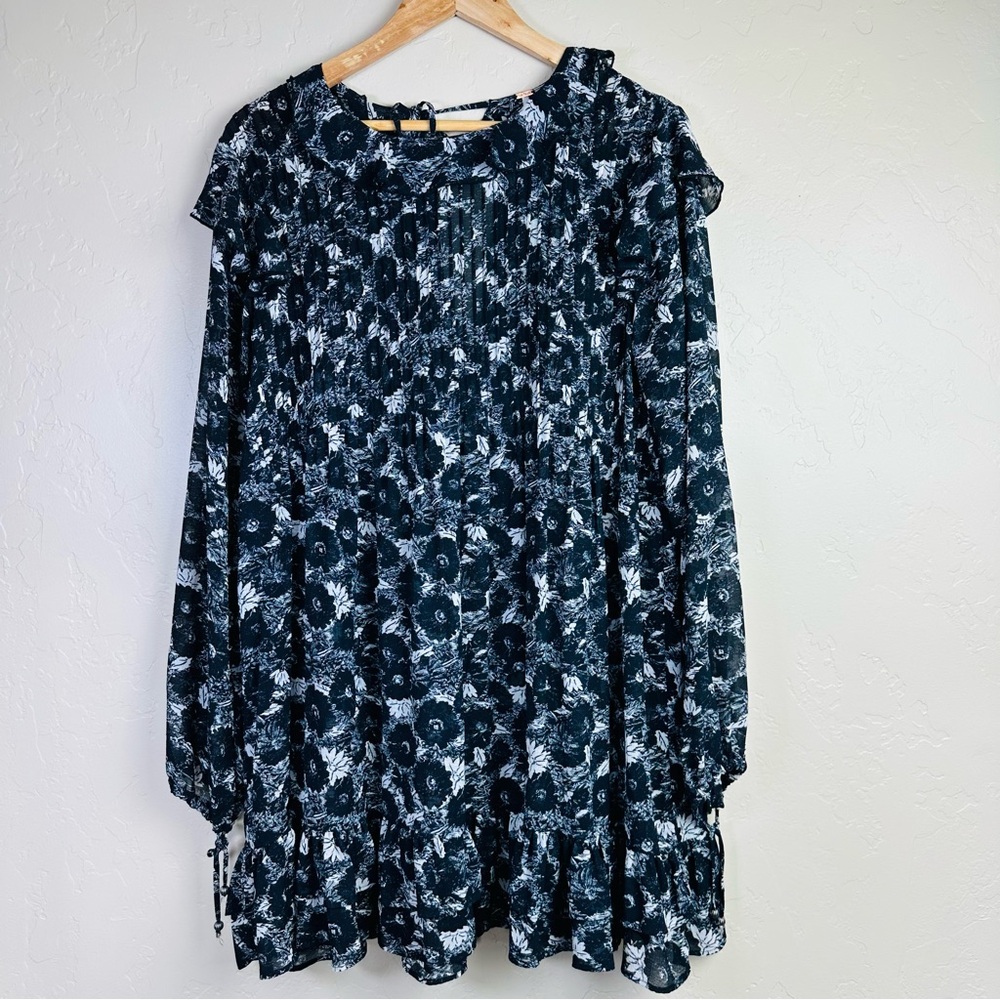 Free People Women’s These Dreams Mini Dress Black Combo Size Medium - Picture 4 of 9